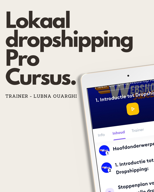 Lokaal dropshipping Pro cursus